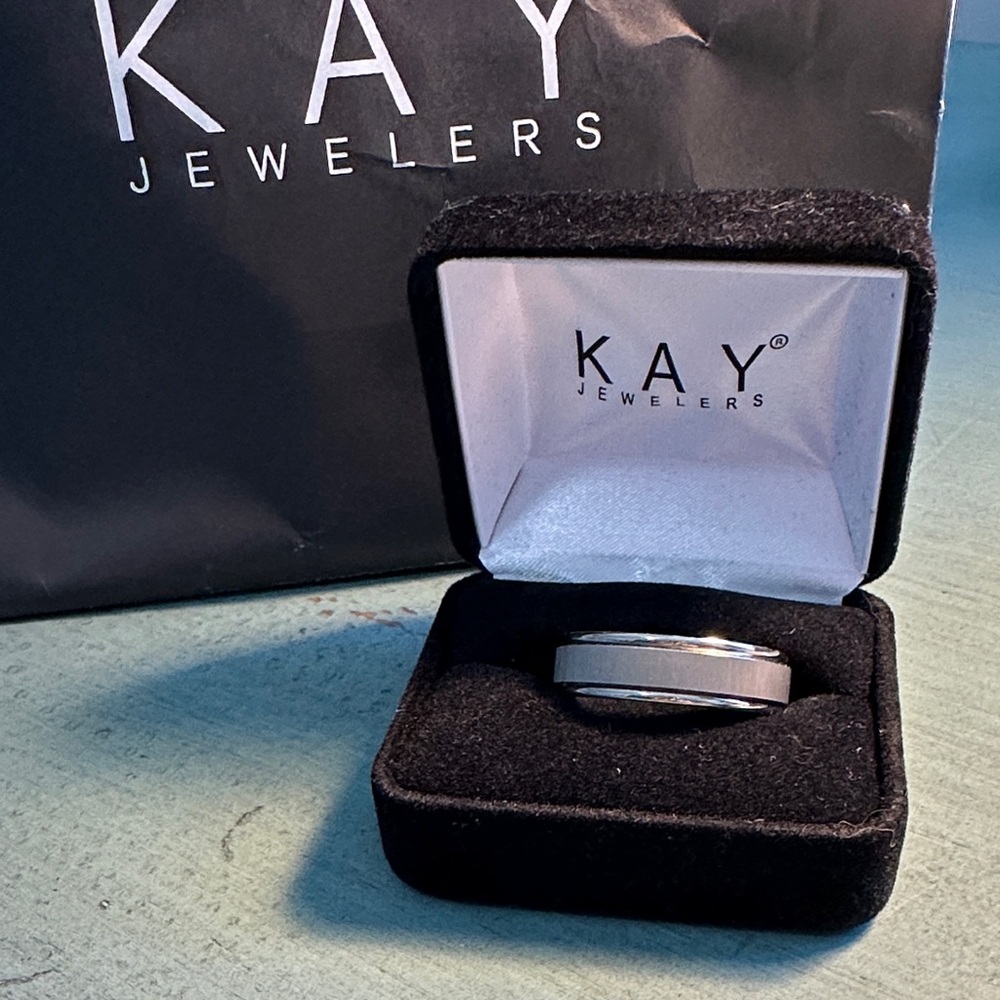 Kay Jewelers Men's Silver Tone Wedding Band